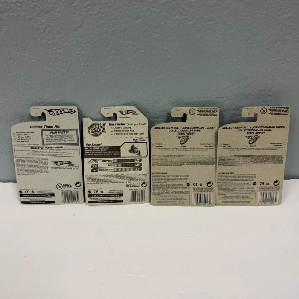 Hot Wheels Bent Cards Still‎ Sealed Lot Of 4 Various Models